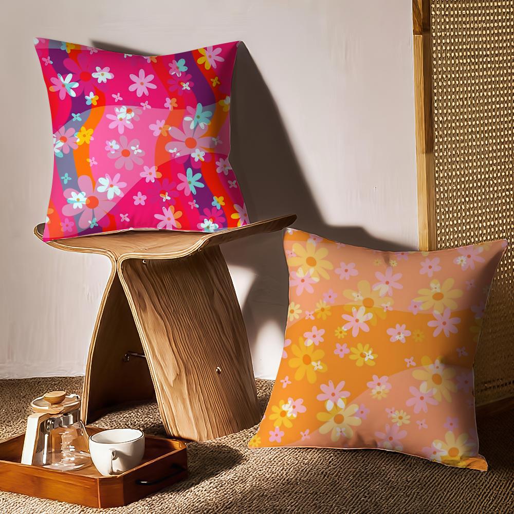 Romantisches Gänseblümchen-Frühlingskissenbezugmuster Bedruckter Kissenbezug für Wohnzimmersofa Kissenbezug & Schlafzimmerdeko