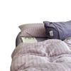 Thickened Milk Fleece Girl'S Heart Simple Stripe Mix And Match Bed Four-Piece Coral Fleece Quilt Cover Bed Sheet 2