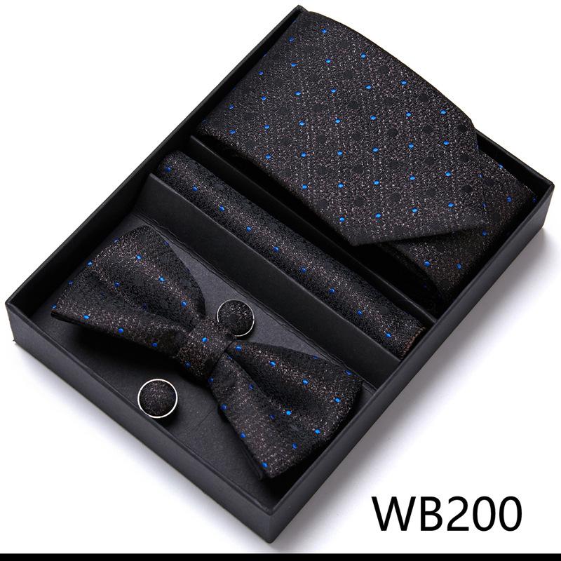 Conjunto de Corbata y Pajarita para Hombre Caja de Regalo Conjunto de 6 Piezas Corbata de Grupo Vestido de Negocios Corbata de Boda