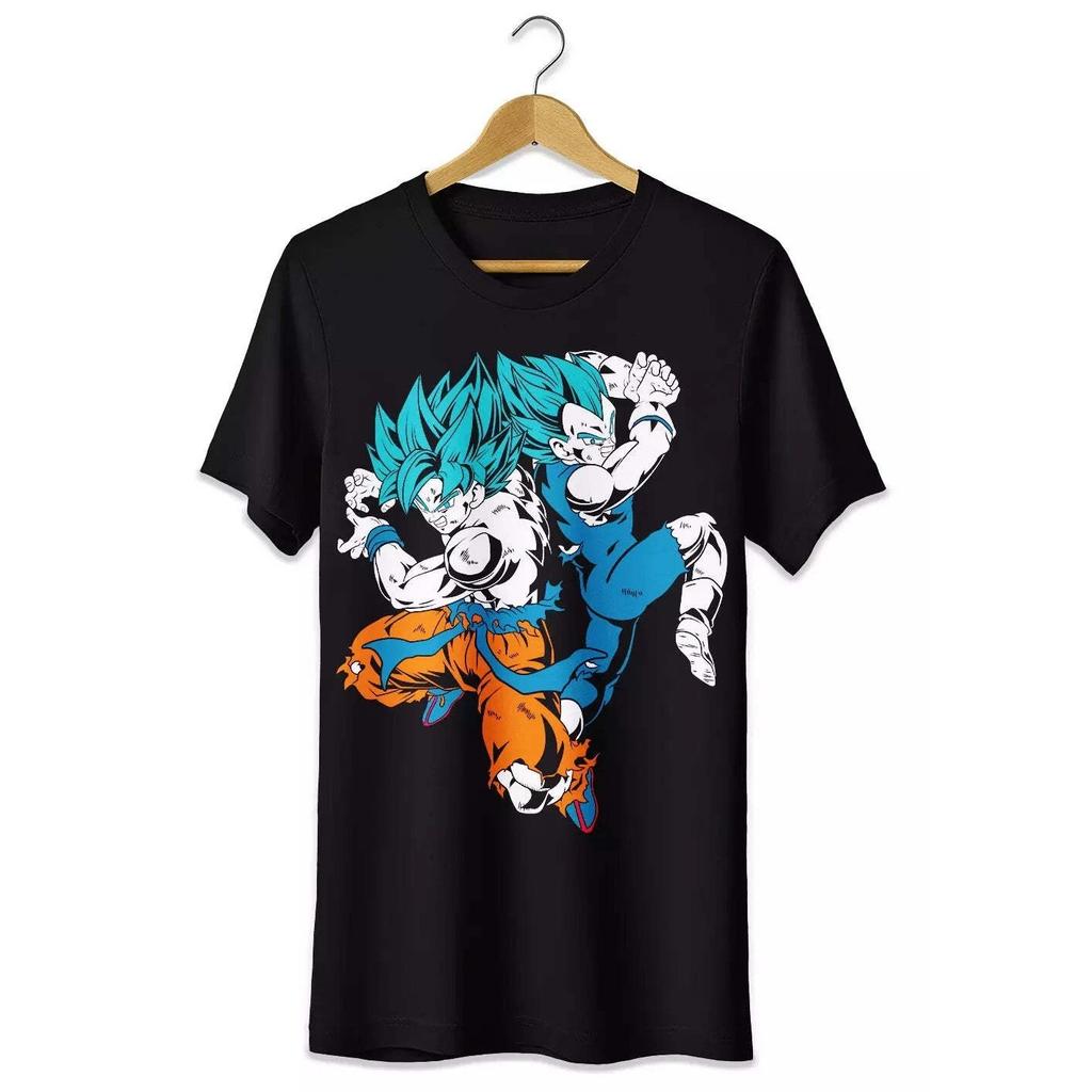 Summer Goku and Vegeta Super Sayan Blue Tshirt Dragon Ball Tshirt Anime Unisex Unisexs Round Neck Short Sleeved Shirt