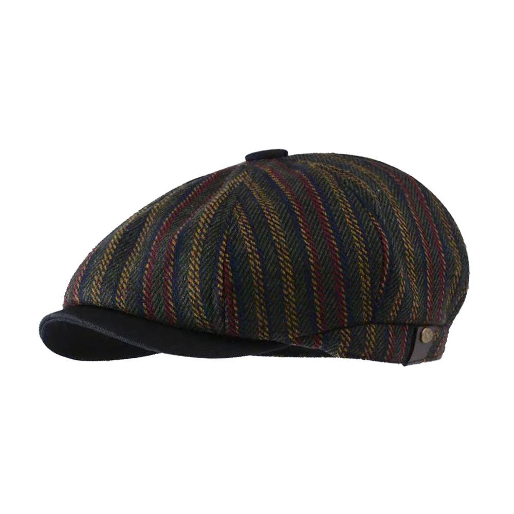 

Beret Autumn and Winter Men and Women Outdoor Warm Newsboy Hat Retro Painter Hat Octagonal Hat Short Brim Beret