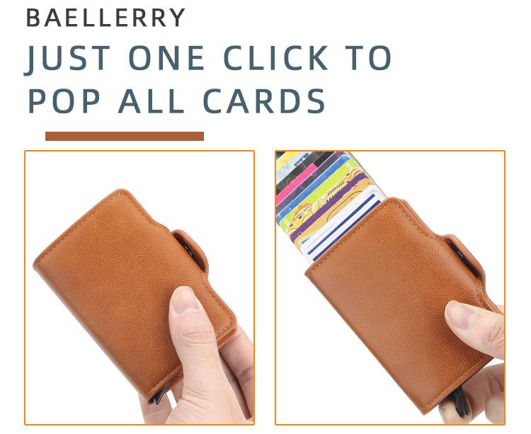 Mens Aluminium Alloy Rfid Blocking Card Holder Slim Business Card Case Minimalist Multi-card Wallet