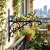 Aesthetic Wall Plant Hanger Metal Hanging Plant Bracket with Colorful Bird Pattern for Bird Feeders Wind Chimes Lantern Outdoor Indoor Patio Decor