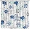 Winter Christmas Shower Curtain Bathroom Snowflake Bathroom Decoration Washable Durable Fabric Bathroom Curtain