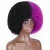 MISSQUEEN Syntetisk Afro Kinky Lockig Fluffig Peruk för Kvinnor Mjukt Kort Hår Peruker med Luggen för Fest Dans Cosplay Peruker