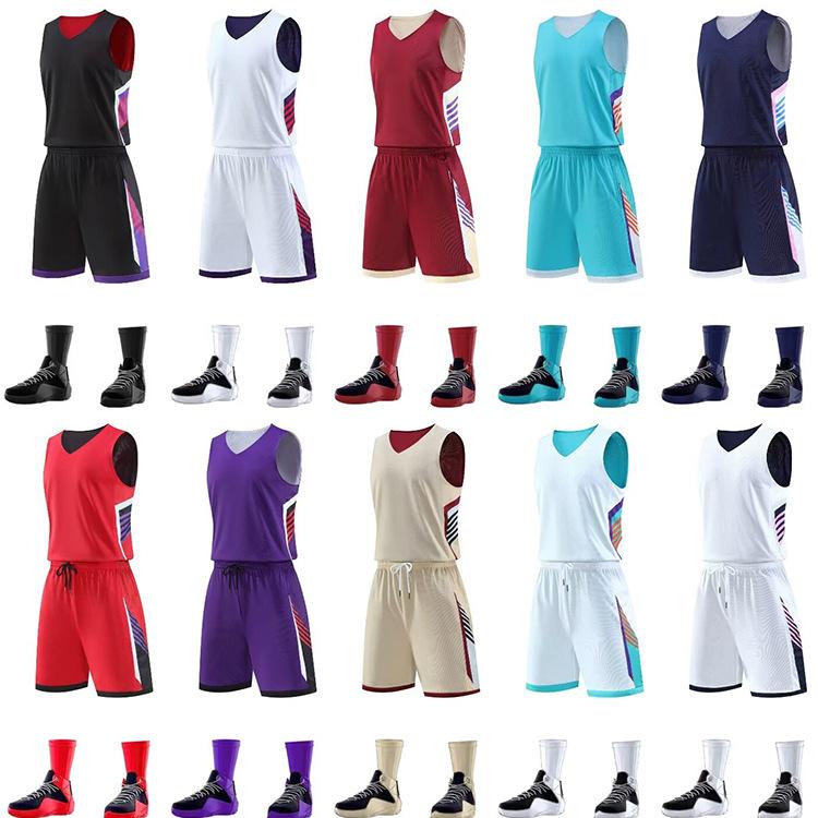 American Double-Sided Basketball Jersey Suit, Game Adult Ball Clothes, Children Wear Jerseys On Both Sides, Sports Jerseys, Men'S Jerseys