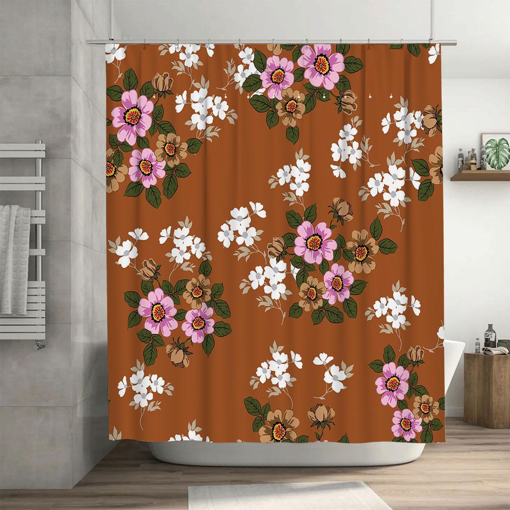 Floral Shower Curtain Waterproof Fabric Bathroom Decor Ambiance Modern Style Home Decoration Privacy 3D Printing Custom Size Sho