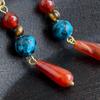 Artistic Retro Red Agate Water Drop Earrings - Chinese Ethnic Style for Women