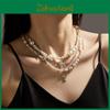 Elegant Cross Layered Pearl Necklace For Women With Chic And Trendy Style