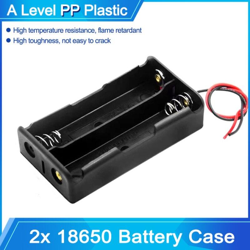 Black Plastic DIY Battery Storage Case Clip Holder Container 1X 2X 3X 4X 18650 Battery Storage Box Case Wire Lead Pin
