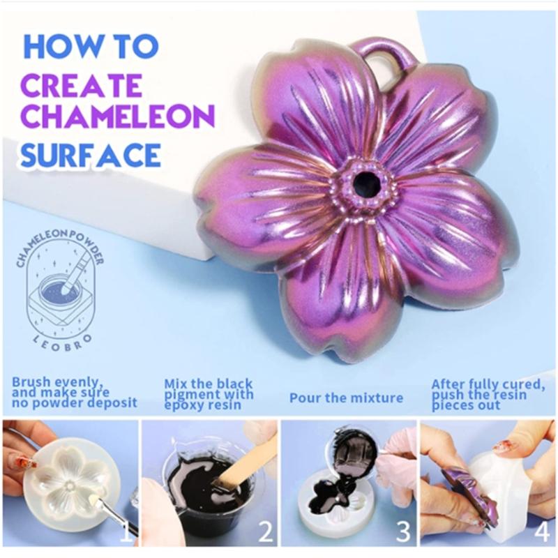 Chameleon-Powder Color Shift Slídový prášek pro epoxidovou pryskyřici Perleťový pigmentový prášek pro malování Výroba mýdla Sliz 12 barev