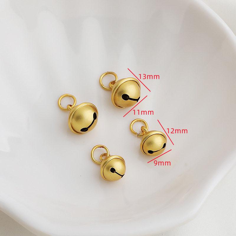 Sand Gold Plated Bell Pendant with Ring Ball Woven Rope Bracelet Charm - DIY Handmade Jewelry