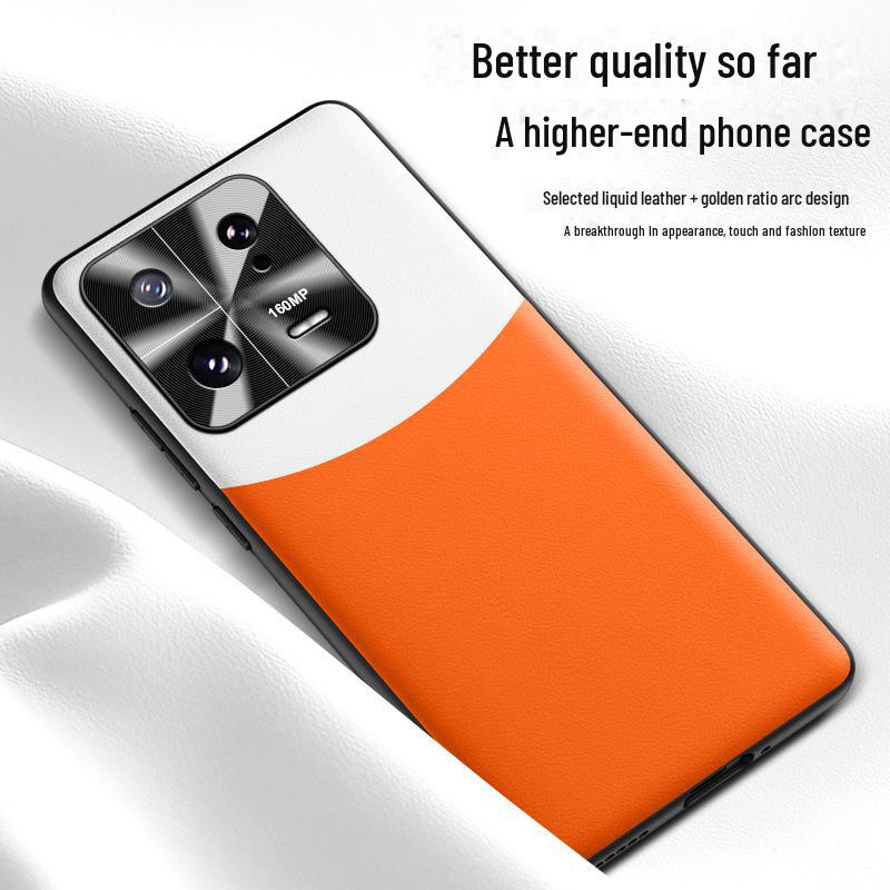 Capa de couro líquido para celular Xiaomi 13: Capa protetora antiqueda e antiincrustante disponível em uma única peça