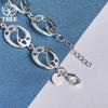 925 Sterling Silver Love Heart Chain Bracelet Jewelry