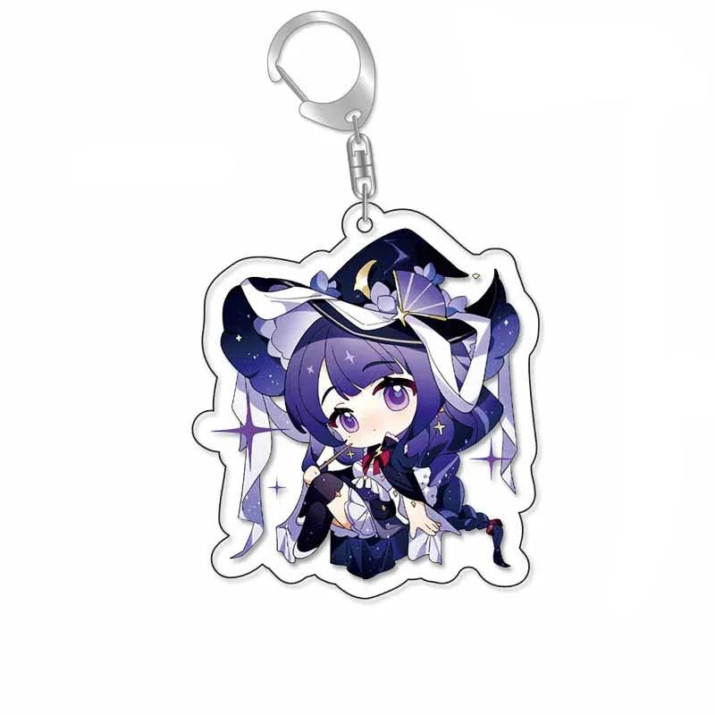 Raiden Shogun Klee Nahida Q Type Genshin Impact Cartoon Keychain Acrylic Bag Keyring Pendant Trendy Gift