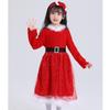 Santa Suit Christmas Santa Clauses Costume for Kids Girls Santa Costume Outfits Bow Headband + Glitter Tutu Dress