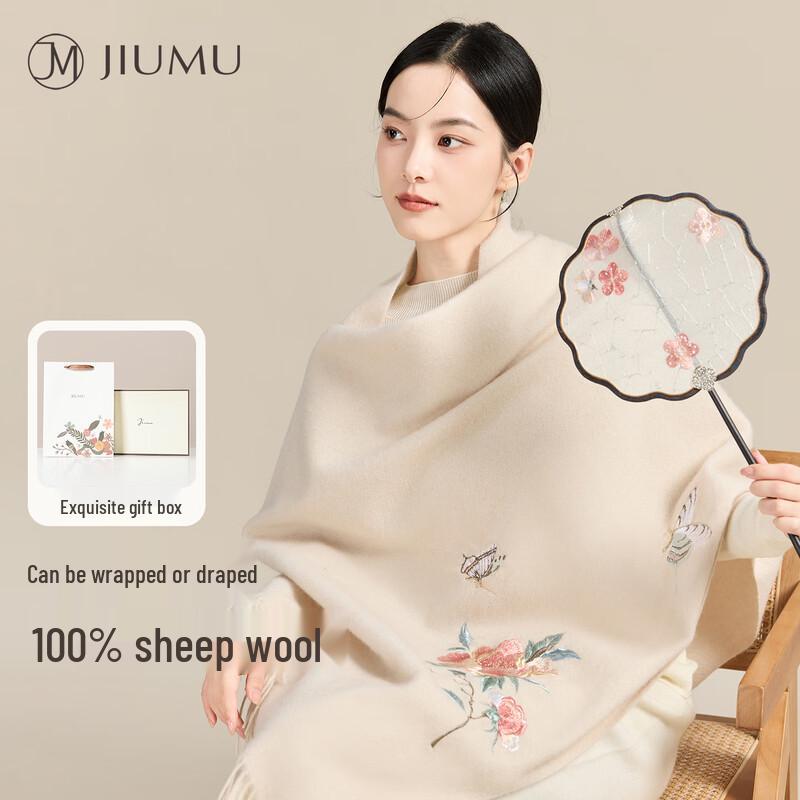 JIUMU Women s Pure Wool Warm Scarf Shawl