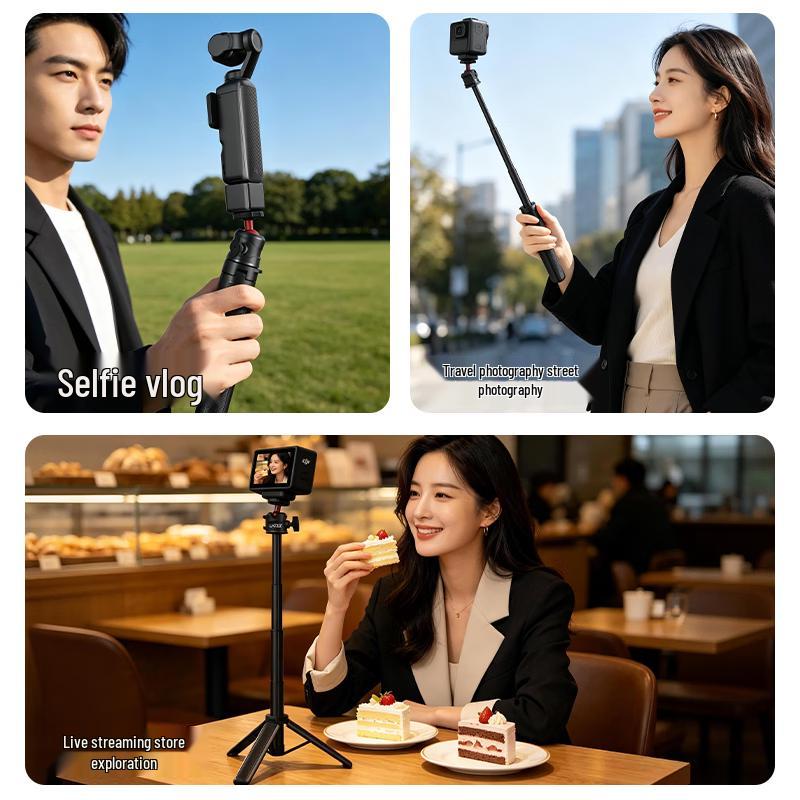 LATZZ Extendable Tripod Selfie Stick for DJI Pocket 3/4 & Insta360