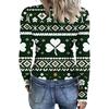 Women's And Winter Slim T-shirt Fashion Casual Printing Round Neck Pullover Long Sleeve Top
