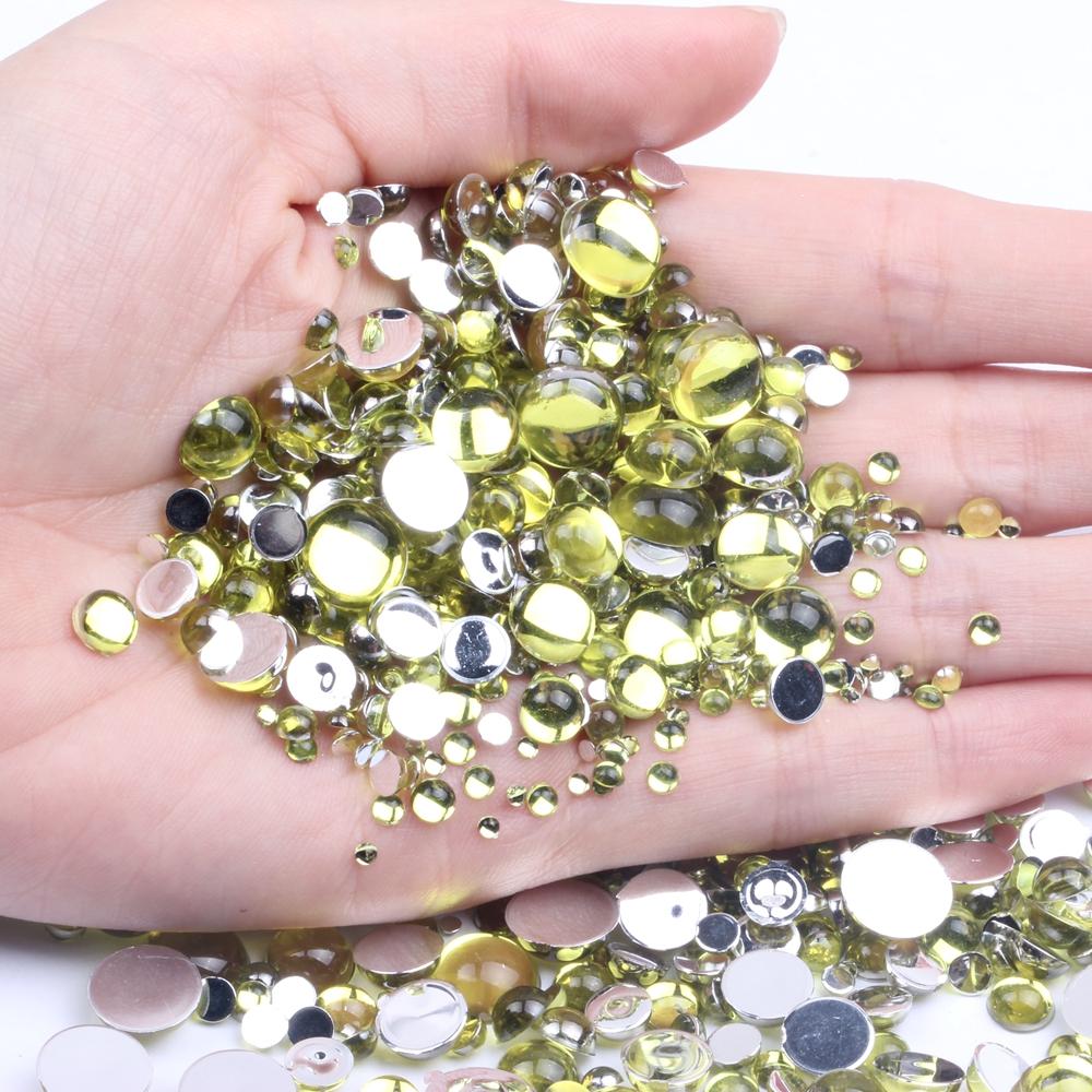 3mm Half Beads Facets Flatback Resin Rhinestones for DIY Jewelry Bags Shoes Phone Case Decorations 10000pcs