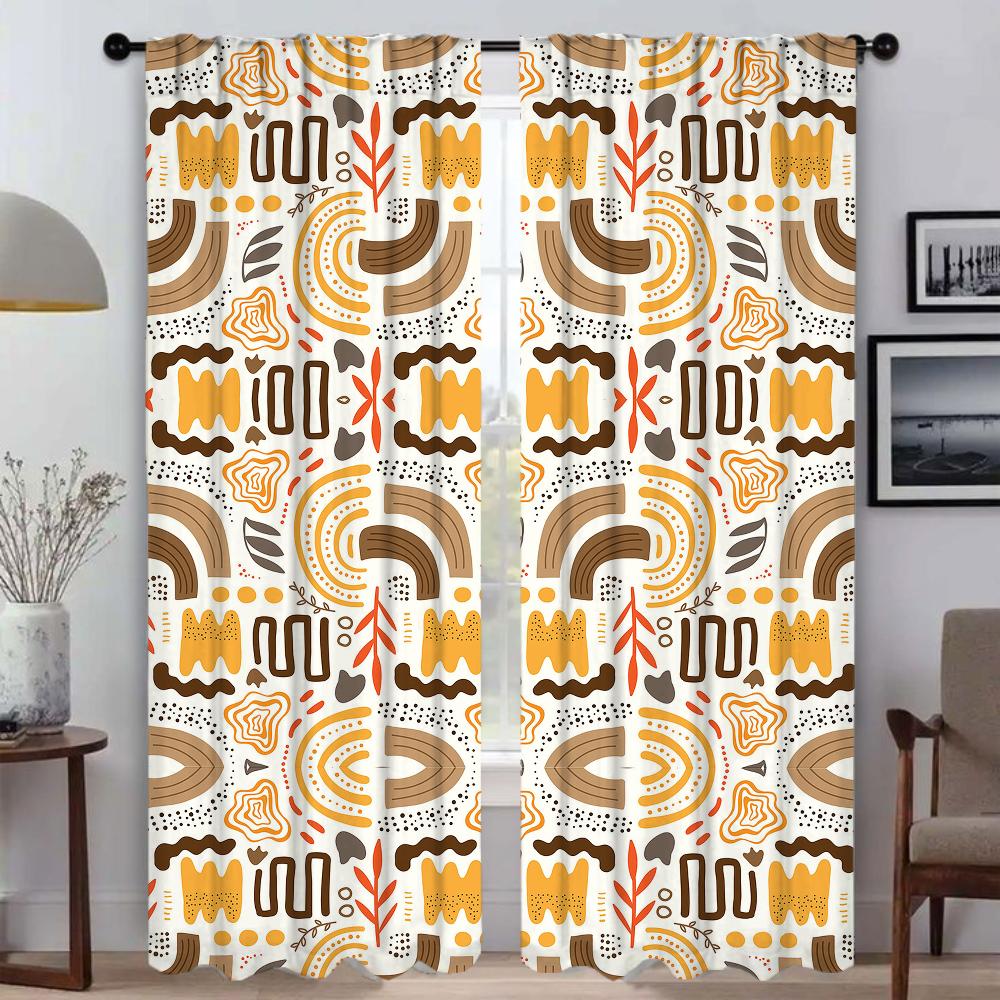 Art Pattern Home Interior Curtains Living Room Halloween Decoration Curtain Shades Tulle Bedroom Partition Darkening For Great Made Of Polyester