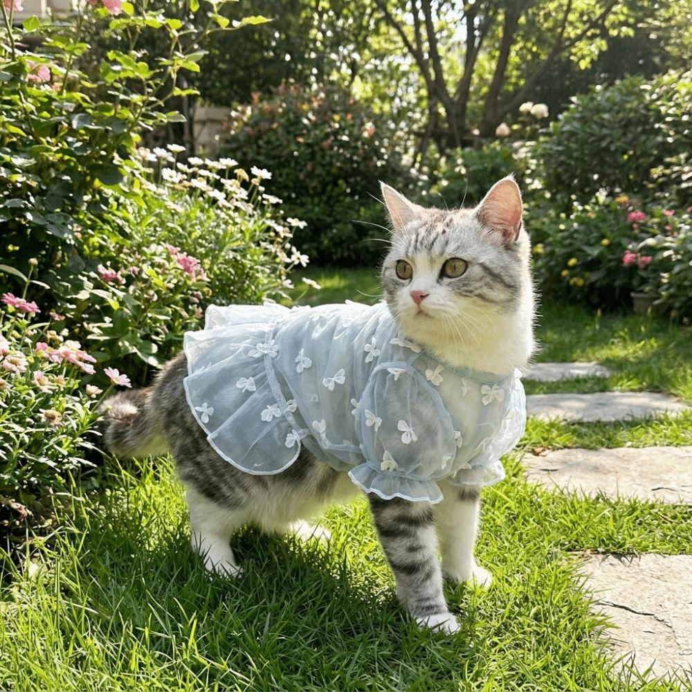 Cozy Dog Sunscreen Clothes Ruffle Trim Puppy Mesh Skirt Sun Protection Clothes Small Medium Dogs
