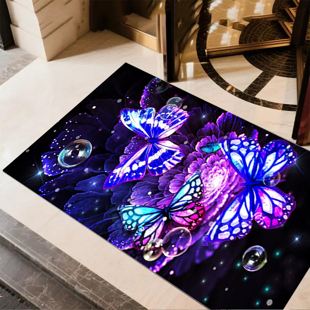 1pc Butterfly Design Home Carpet Non-slip Office Decor Gift Living Room Bedroom