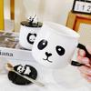 HomeDecoration Dinnerware Panda Ceramic Coffee Tea Mug Drink Cup with and Lid 14oz
