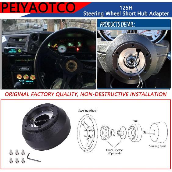 125H Aluminum 6-Hole Steering Wheel Short Hub Adapter Fits For Toyota Camry Tacoma Corolla FJ Cruiser Tundra Matrix Lexus IS GS Scion FR-S XA XB XD