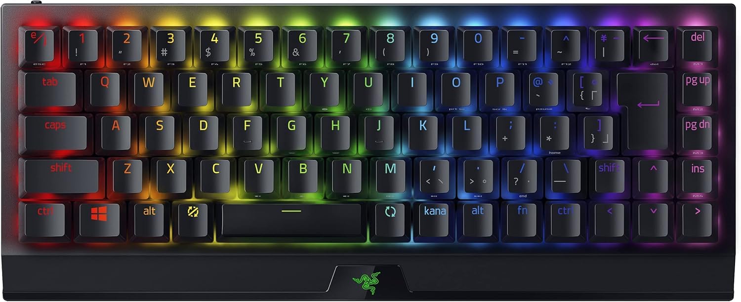 

BlackWidow V3 Mini Бездротова Ігрова HyperSpeed JP Жовта До 200 Годин Роботи Батареї Механічна Жовта Chroma RGB ABS Японська Чорна Клавіатура, Перемикач,