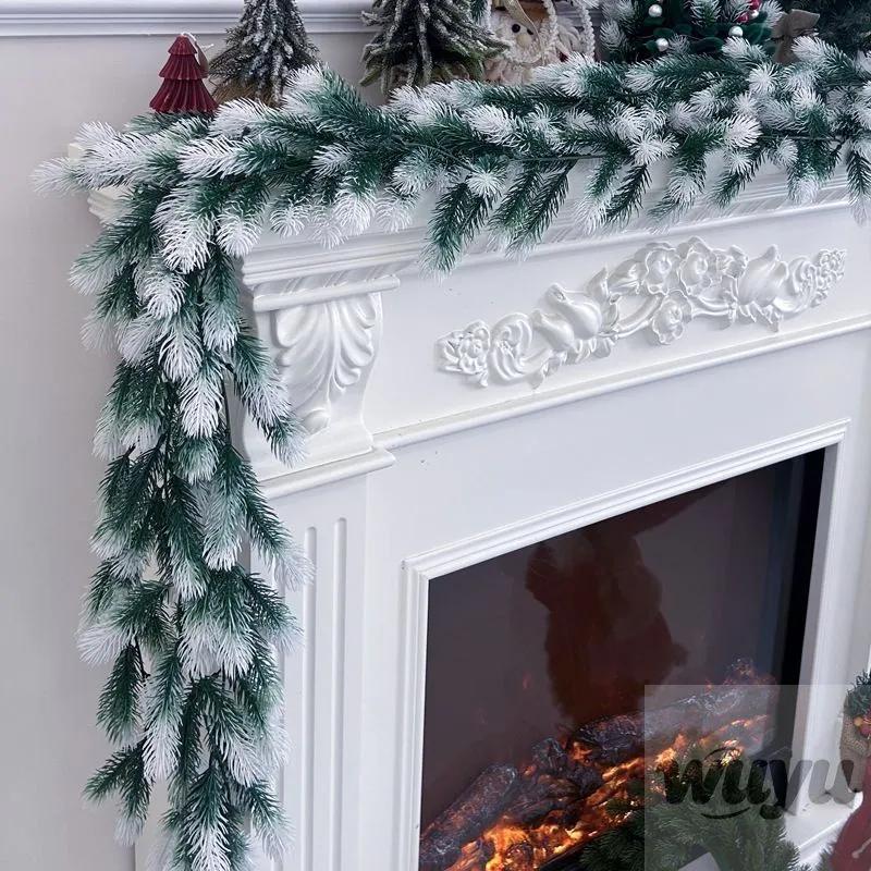Garland coniferous 180 cm plastic white