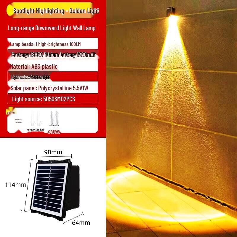 Outdoor Solar Wall Washer Light - Waterproof Spotlight for Gardens, Fences, and Villas