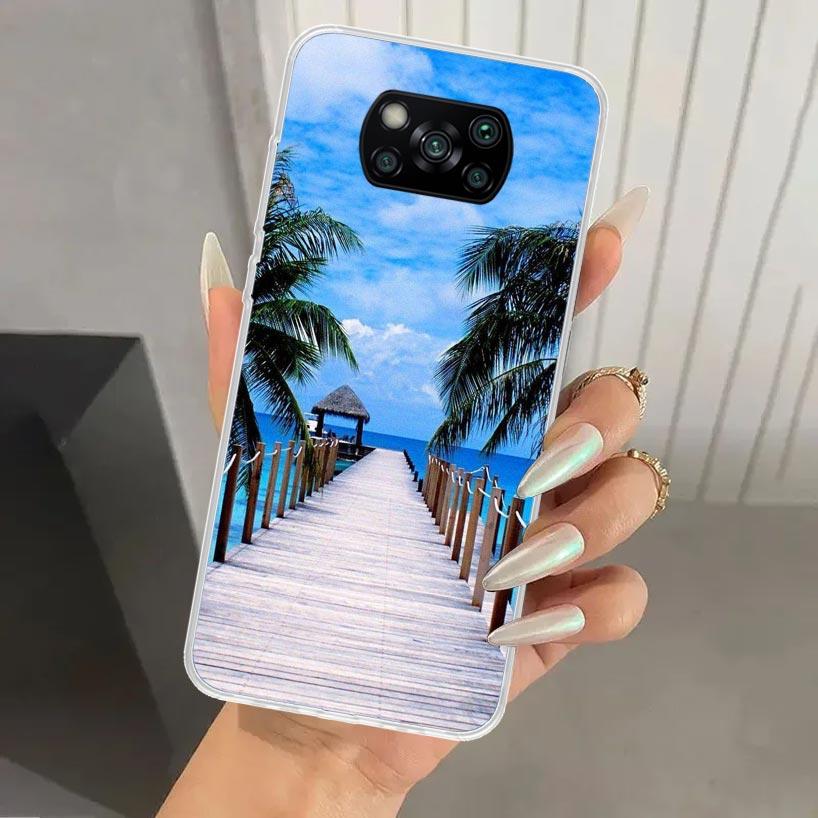 Summer Beach Sunset Sea Palm Tree Phone Case for Xiaomi Poco X5 X6 X7 Pro F7 Ultra M7 Redmi 15 15C 13 13C 12 12C 10 10A 10C 9 9A