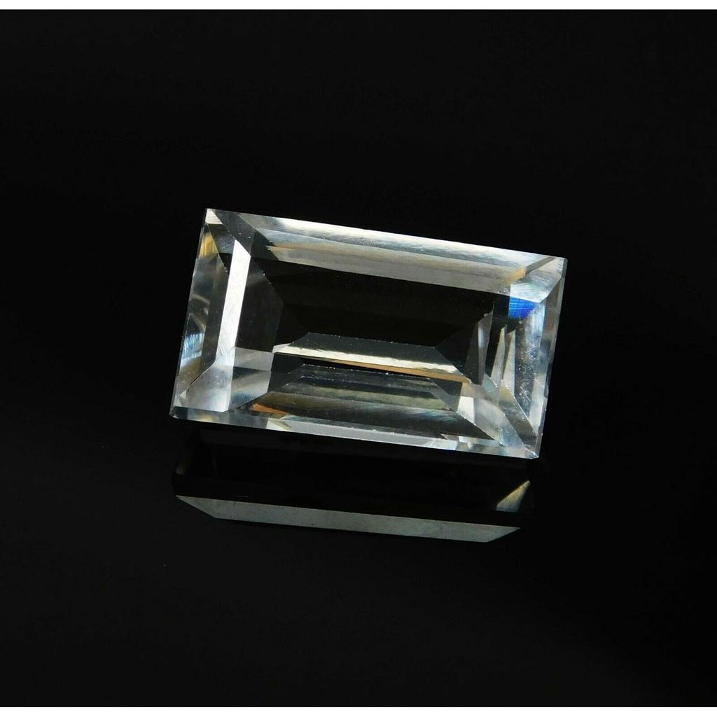 8.12 Ct Natural   Ring Size Loose Gemstone White Sapphire Emerald Cut