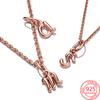 Argint Sterling S925 Charm Pandantiv Alfabet Script Litere A-Z Potrivit Brățară Originală Colier DIY Bijuterii