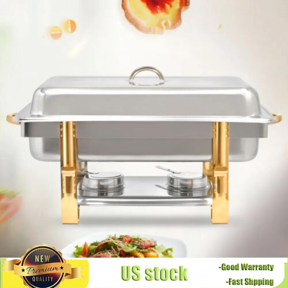 Bymaocar 9L Edelstahl Elegantes Chafing Dish Buffettablett Speisenwärmerbehälter mit Deckel für Buffets/Hotelfrühstück