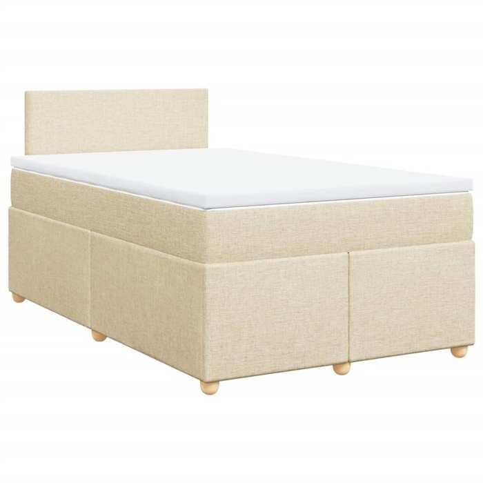 VidaXL Sommier à lattes de lit avec matelas Crème 120x200 cm Tissu 3288945