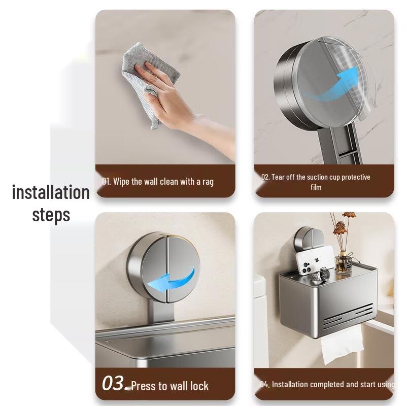 JOREWIN Bohrloser Saugnapf Toilettenpapierhalter für das Badezimmer