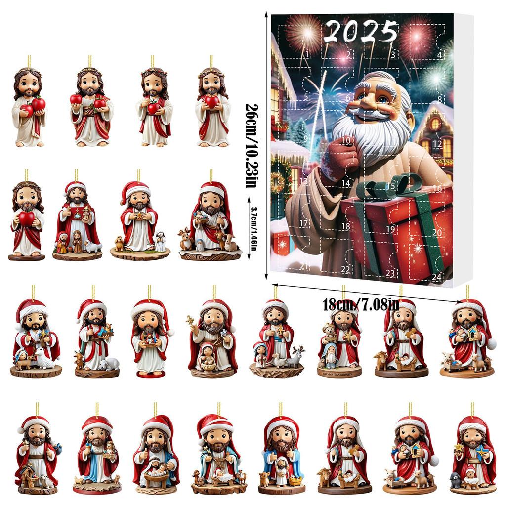 

Christmas Santa Acrylic Advent Calendar With 24 Parts Festive Decor For Family Celebration Style A