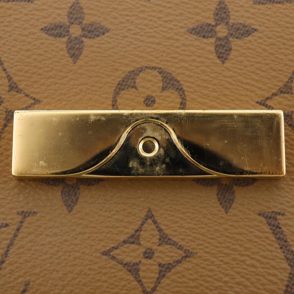 Louis Vuitton Dauphine MM Shoulder Bag M45958 Monogram Reverse Brown Monogram Canvas Women Used