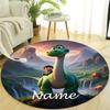 Personalized Good Dinosaur Round Chair Office Rug - Perfect for Mat, Office Chair & More - Ideal Gift for Birthdays and Holidays