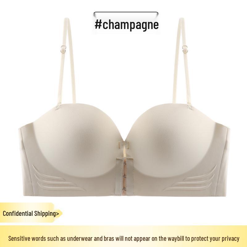 Sujetador Strapless Fruncido Push-Up con Soporte Invisible Antideslizante
