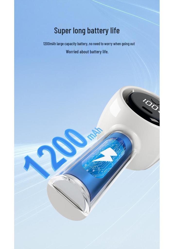 2026 Portable USB Rechargeable Handheld Mini Hurricane Fan with Digital Display