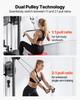 LAT Pull Down Machine, 3-in-1 Row Cable Machine, Cable Machines Home Gym with 18-Level Height Adjustment, Wall-Mount Design, Load 227kg Lat Tower for