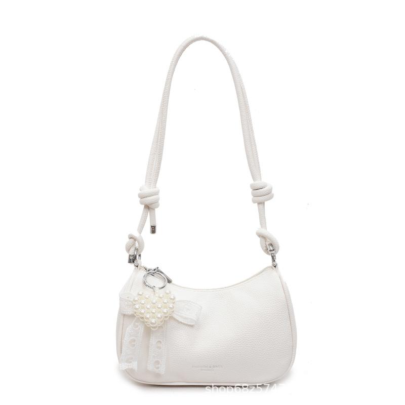 Small Bag Women's 2025 Summer New Fashion Portable Crescent Bag Foreign Style Shoulder Bag Fashion Solid Color Commuter Armpit Bag