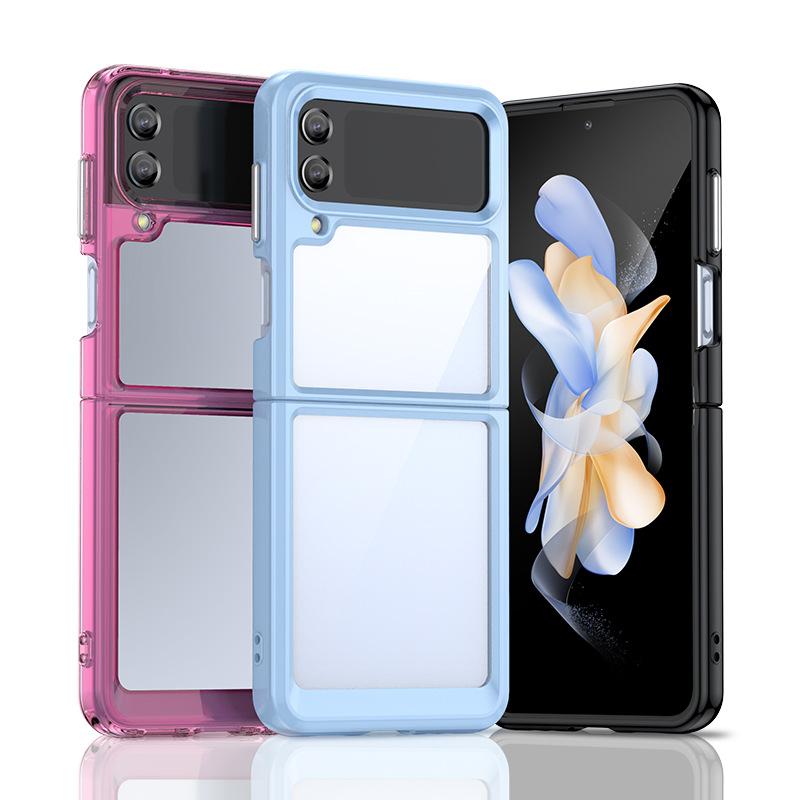 Applicable To Colorful Samsung Z Fold1 Mobile Phone Case Z Flip1 Mobile Phone Case All-inclusive Acrylic Solid Color Anti-drop Case