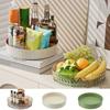 Plastic 360° Rotating Kitchen Spice Rack Non-Slip Fruit Plate Tray Cabinet Organizer  Desktop