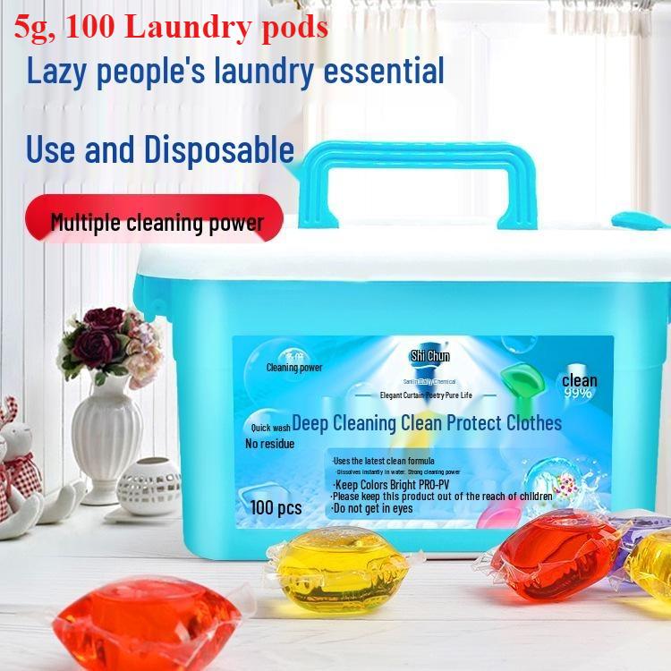 100 szt. Kapsułek Detergentu do Prania - Głębokie Czyszczenie i Długotrwały Zapach, Kulki i Koraliki 5g