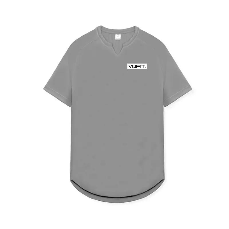 Muscleguys Men’s Sports Casual Exercise Slim Fitting V-neck Short Sleeves Tops Fitness Bodybuilder Graphic T Shirts