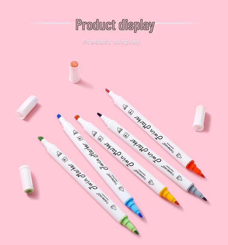 Double-Ended Marker Pen Set: 36/48 Colors, Oil & Alcohol-Based Ink for Hand-Painting.